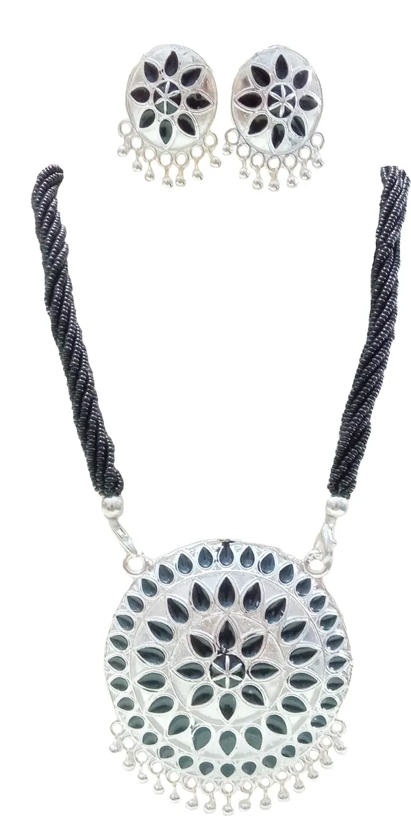 Assamese_Traditional_Silver_Plated_Black_Minakari_Tassel_Jewellery_Set_For_Women